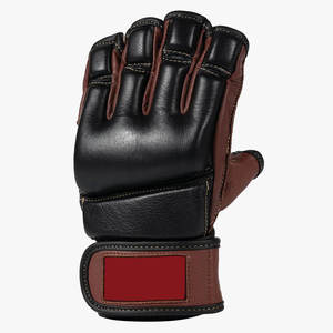 New Adult MMA <b>Gloves</b> in Black Purple Customized Logo Print <b>Moisture</b> Wicking PU Leather Hook and Loop Closure Unisex Outdoor Use - Product Image 4