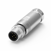 Connecteur d'alimentation étanche M12 à code B IP67 3P en laiton pour usage industriel Mâle & Femelle -20~85°C