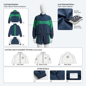 Women's <b>Navy</b> Green Solid High Street Style Sporty 2-Piece Shorts Set Hooded Full Sleeve Regular Fit Winter Wear 100% Patches - Product Image 5