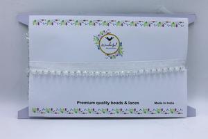 Frange de dentelle perlée en cristal de verre, modèle KT, taille personnalisée, décorative et scintillante, colorée, Gujarat Inde, vente en gros - Product Image 2
