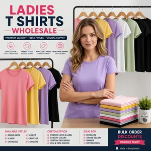 Camiseta de Jersey 100% Algodón para Mujer, Logotipo Personalizado, Manga Corta, Color Sólido, Informal, Ecológica, para Adolescentes, Todas las Temporadas, Hecha en Bangladesh - Product Image 3