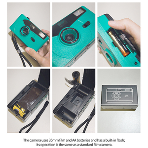 Appareil photo argentique 35 mm réutilisable personnalisé OEM, à focale fixe, en plastique, à usage unique, style automatique, design compact et coloré, pile AA - Product Image 2
