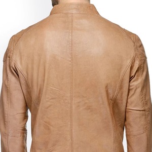 Custom <b>Men's</b> Breathable Premium Formal Conceal Carry Stand Collar Front Logo Leather Motorcycle <b>Jacket</b> - Product Image 5