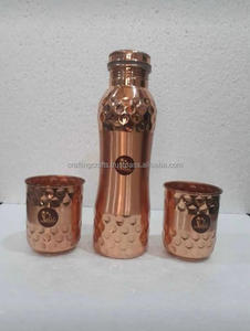 Botella de agua de cobre hecha a mano, botella de cobre saludable Ayurvédica DE LA India a la venta a granel, botella de agua de cobre puro al por mayor - Product Image 2