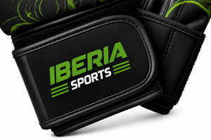 IBERIA Premium Black Boxing <b>Gloves</b> <b>Green</b> Skull Flame Print Training <b>Gloves</b> PU <b>Leather</b> Custom Logo OEM Wholesale - Product Image 5