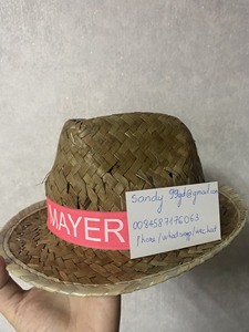 Manufacture Palm <b>Straw</b> bucket <b>Hat</b> with Ribbon and Chin Cord Adjustable Outdoor Travel Beach Summer party wedding tour - Product Image 2