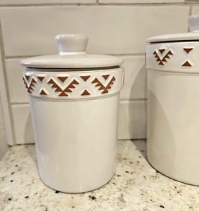 <b>Decorative</b> Pattern Storage Canister With Airtight Lid Smooth Finish Space Saving Stackable Design Stylish <b>Kitchen</b> Organizer - Product Image 2