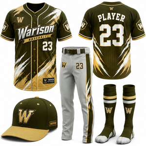 OEM Service Baseball Uniform Kit Sublimation Breathable Quick Dry Solid Color Teamwear Softball Uniform Set - Product Image 6