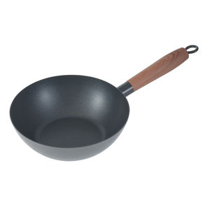 Wok Tradicional de Fondo Redondo de Acero Inoxidable Ligero, Apto para Inducción, Capacidad de 20L, Mango de Madera, Apto para Lavavajillas - Product Image 3