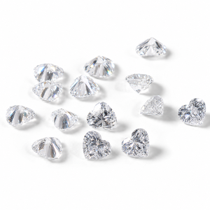 Diamants en vrac de 4,80 mm en forme de cœur romantique, cultivés en laboratoire, clarté VVS-VS, HPHT/CVD, synthétiques, pour la fabrication de bijoux sur mesure, vente en gros - Product Image 1
