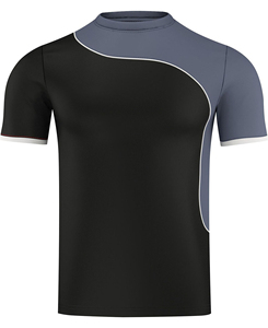 เสื้อกีฬากลางแจ้งแขนสั้นคุณภาพพรีเมียมสำหรับผู้ชาย ระบายอากาศได้ดี พิมพ์ลายแบบซับลิเมชั่น ปรับแต่งขนาดและสีได้ ขั้นต่ำในการสั่งซื้อน้อย - Product Image 5