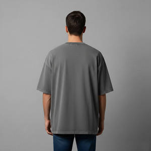 Envío gratis, entrega rápida, camiseta de hombre de gran tamaño, 320 g/m², lavado ácido, estilo vintage, camiseta básica para hombre - Product Image 4