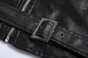 เสื้อแจ็คเก็ตหนังสำหรับขี่มอเตอร์ไซค์ผู้ชายทรงสลิมฟิต ซิปเฉียง รุ่นสปริง/ออทั่ม  แจ็คเก็ตหนัง PU สำหรับผู้ชาย - Product Image 2