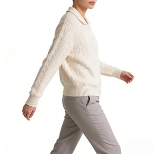 Women Fashion Casual Lapel Neck Twist Knit Single Breasted Thick Cashmere <b>Cardigan</b> <b>Sweater</b> - Product Image 3
