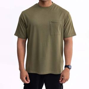 T-shirt Homme Vert Olive à Logo Personnalisé, 100% Coton, Manches Courtes, Col Rond, Coupe Ample, Décontracté, Séchage Rapide, Respirant - Product Image 1