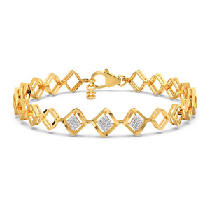Pulsera de Oro con Eslabones Geométricos en Forma de Rombo y Cadena Extensible Ajustable, Joyería de Lujo para Mujer - Product Image 2