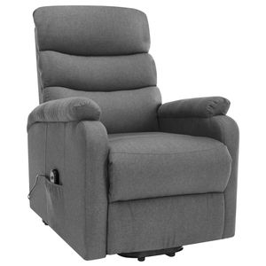 Poltrona per massaggio Power Lift in tessuto grigio chiaro - Product Image 2