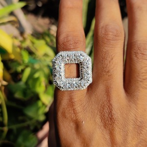 Iced Out Moissanite <b>Initial</b> <b>Ring</b> Hip Hop 925 Silver Alphabet <b>Ring</b> Moissanite Diamond <b>Rings</b> 14K White Gold Diamond <b>rings</b> for Men - Product Image 1
