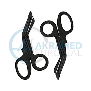 Ciseaux à pansements EMT, ciseaux à traumatisme de 7,5 pouces en acier inoxydable, instrument chirurgical d'urgence, CE ISO, réutilisables, manche noir - Product Image 6