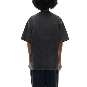 Camiseta Vintage OEM para Hombre, Estilo Desgastado, Hombros Caídos, Corte Holgado, Lisa, Estilo Urbano, Proveedor Directo de Fábrica OEM - Product Image 5