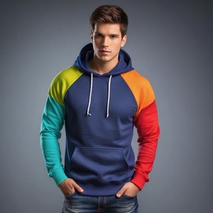 Custom Logo Cotton Crewneck Sweatshirt Set for <b>Men</b> Plain Sweatshirt and Shorts Set with Hoodies - Product Image 1