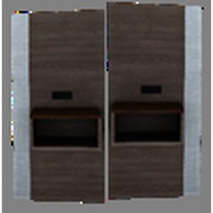 Mesita de Noche Moderna con Panel de Pared, MDF Laminado HPL Grado E0, Mueble de Hotel, 22x16x47.75 Pulgadas, Parcialmente Ensamblada - Product Image 2