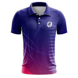 Maillot de cricket violet et bleu pour homme, col polo, chemise de sport légère, uniforme d'équipe respirant, tenue d'entraînement et de compétition - Product Image 1