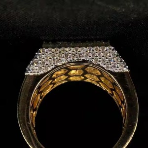 Meilleurs prix sur les bagues unisexes en argent sterling fin, style hip-hop, entièrement serties de diamants avec diamant moissanite VVS, pour cadeaux - Product Image 4