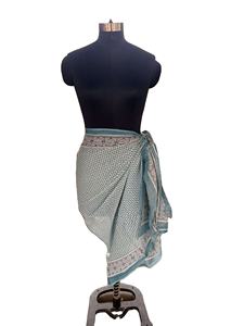 Sarongs Mujer Playa Mujer Bikini Sarong Bloque de algodón indio Impreso Sarong Floral Pareo Sexy Bikini Fabricante Bufandas indias - Product Image 2