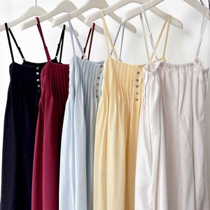 Vestido Maxi Boho Personalizado de Satén con Tirantes Finos y Botones al Frente, Cintura Natural, Moda Femenina OEM - Product Image 2