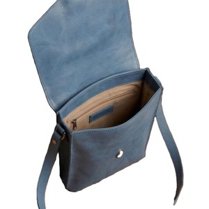 Royaa Handmade Moroccan Blue Leather Crossbody <b>Bag</b>, <b>Studded</b> Flap Purse, Everyday Travel Fashion Small Genuine Leather Strap - Product Image 2