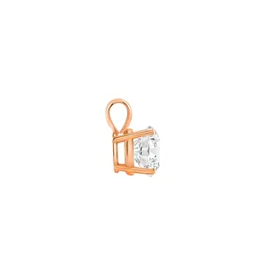 1 Ct Round Lab Created Grown Diamond <b>Solid</b> Real 14K Rose Gold Pendant <b>Necklace</b> - Product Image 1