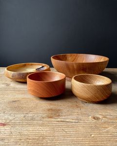 Juego de Tazones de Madera Natural Hechos a Mano, Estilo Clásico, Ligeros, Ecológicos, para Servir Ensaladas, Frutas, Vajilla de Cocina - Product Image 1