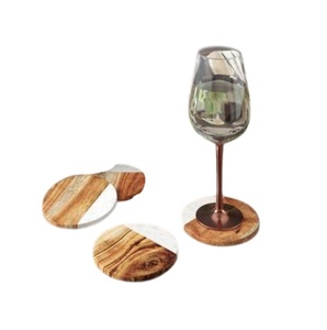 Posavasos cuadrado ecológico de madera a rayas, tapete de madera premium personalizado con logo para tazas de té y soporte para tazas de café para mesa - Product Image 4
