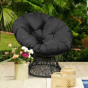 Sedia Papasan in Rattan Girevole a 360 Gradi con Cuscino Morbido - Comfort Ergonomico - Product Image 2