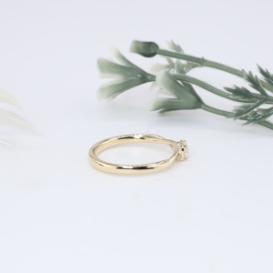 Premium Yellow Gold Brilliant Cut Lab Grown Diamond Minimalist Engagement <b>Ring</b> Classic <b>Split</b> Shank Solitaire Wedding Band Fine - Product Image 2