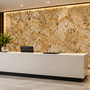 Marbre poli ALPINE GOLD-1 écologique, noir, blanc, veines vertes, grande dalle, design 3D, décoration murale moderne pour salon - Product Image 1