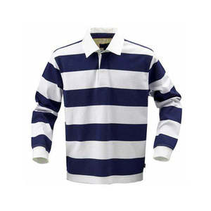 Chemises de rugby à rayures en polyester pour hommes, style old school, manches longues, automne, designs personnalisés sur le devant, vêtements de sport pour adultes - Product Image 4