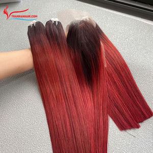 Precio al por mayor, producto superior, paquete crudo, extensiones de cabello liso de hueso 100% humano, extensiones de cabello de trama, sin enredos, sin desprendimiento, súper sedoso - Product Image 1