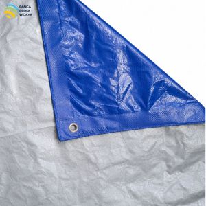 High Quality Blue Silver PE Tarpaulin <b>Sheet</b> 4x6m 90 GSM Waterproof UV Resistant <b>Plastic</b> Tarp Cover with Eyelets - Product Image 5