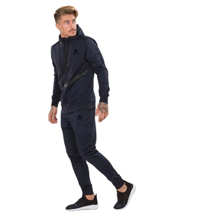 Men's Hooded Tracksuit Solid Color Full Zipper Sportwear Casual <b>Jogging</b> <b>Suit</b> with Side Pockets Breathable Polyester Autumn Wear - Product Image 1