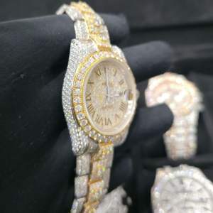 Montre mécanique automatique de luxe Pahal Jewels Hip Hop Iced Out avec bracelet en or et moissanite VVS, résistance à l'eau 10 bars - Product Image 2