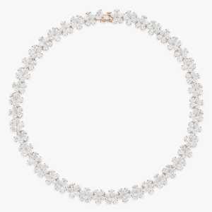 Collier Statement de Luxe en Or Massif 14k 18k avec Grappe de Diamants de Laboratoire Taille Marquise et Poire 48 carats, Collier Ras du Cou Moderne pour Mariage, Bijoux Fins - Product Image 3