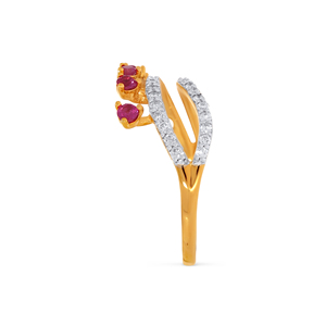 Luxurious <b>Two</b> Tone Rose Gold <b>Ring</b> Featuring a Grand Diamond Halo and Accent <b>Stones</b> Timeless Brilliance: Rose Gold Diamond Halo - Product Image 4