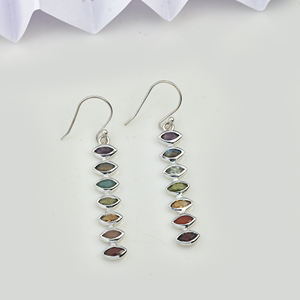 Pendientes de Lujo con Forma de Ojo, Estilo 2026, Pendientes Colgantes de Cobre Hechos a Mano, Multicolores, con Piedras Preciosas de los 7 Chakras, Arcoíris - Product Image 4