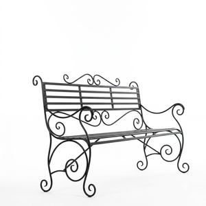 Weatherproof Powder Coated Wrought Iron Park <b>Bench</b> Custom Hand Forged <b>Metal</b> <b>Garden</b> Long Chair 2-Seater - Product Image 1