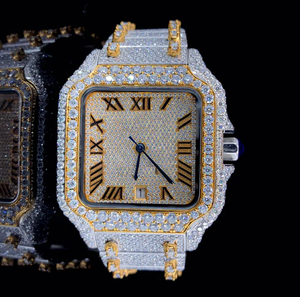 นาฬิกาข้อมือผู้ชาย DAZZLING JEWELS สไตล์ฮิปฮอป ตัวเรือนสแตนเลสสตีล ระบบออโตเมติก ประดับเพชรโมอิสซาไนต์และแซฟไฟร์คริสตัล พร้อมระบบ GPS - Product Image 1