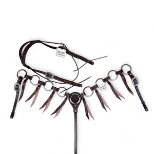 Factory Export Stainless Steel PU Leather Western Ring Headstall Fringe Breast Collar Matching Combo Multiple <b>Colours</b> Customize - Product Image 1