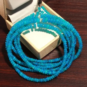 Cuentas redondas lisas de ópalo natural de Paraíba etíope de 3,5 mm, cuentas de ópalo azul para la fabricación de joyas, manualidades, suministros a granel. - Product Image 1