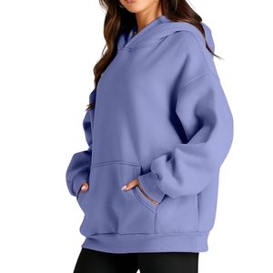 Haut streetwear personnalisé pour femme en molleton de coton, coupe décontractée ample, pull à épaules tombantes, manches longues et ourlet côtelé - Product Image 6